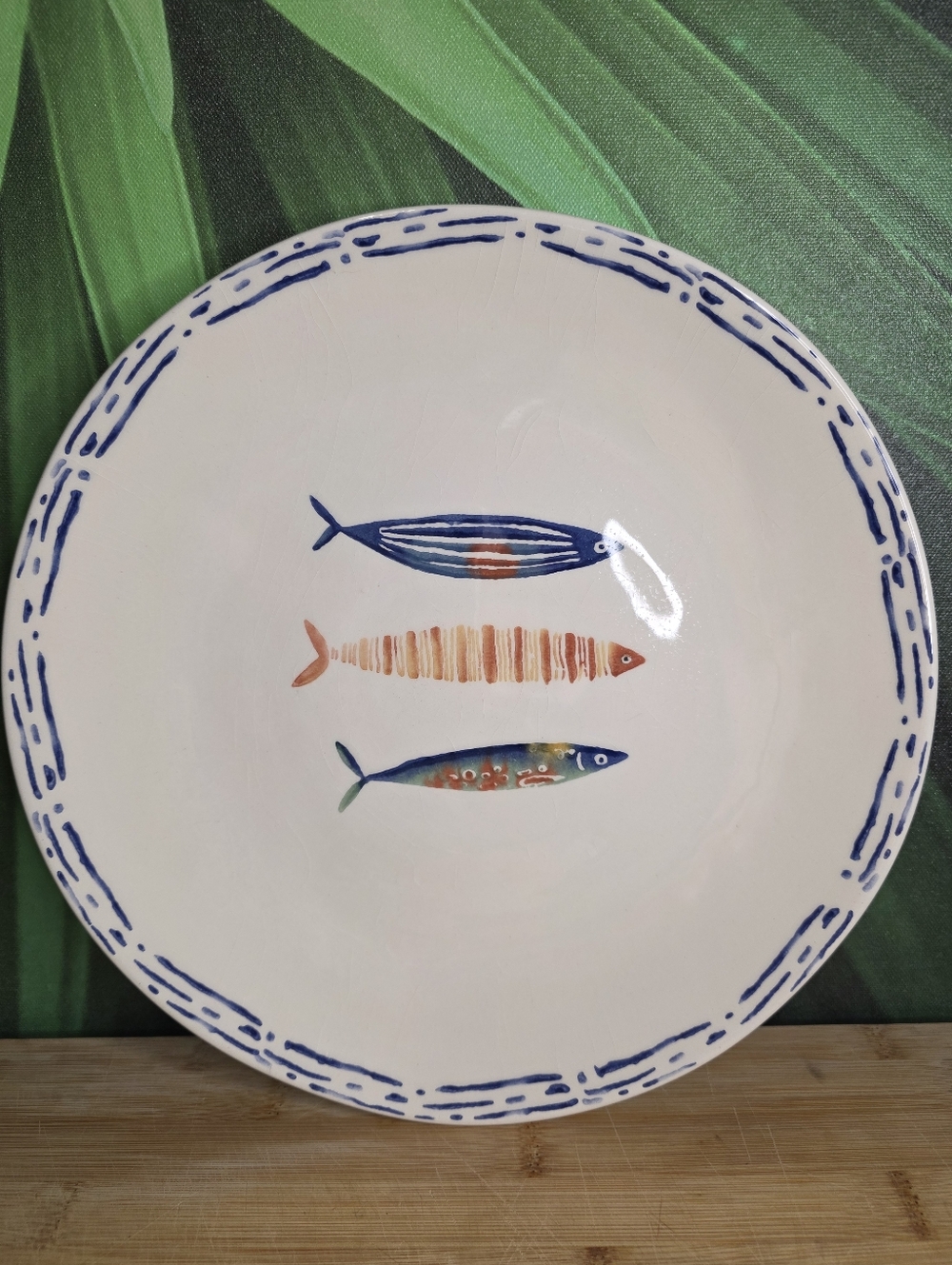 Set of 6 ~ Dinner Plates FISH Designs, Pottery, Ceramic Made in Turkey